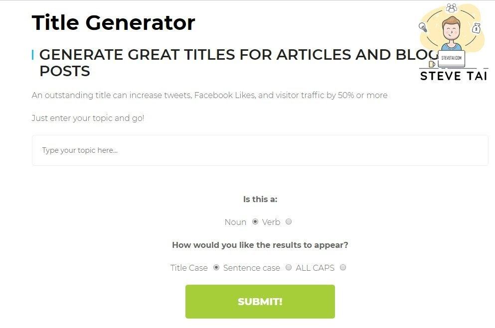 Title Generator by TweakYourBiz