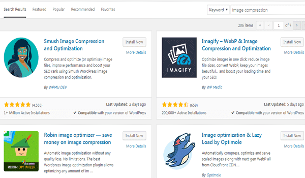 plugin nén ảnh trên nền tảng WordPress