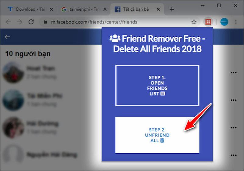 Sử dụng Friend Remover Pro