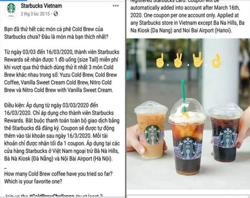 Mẫu content kể chuyện của Starbucks