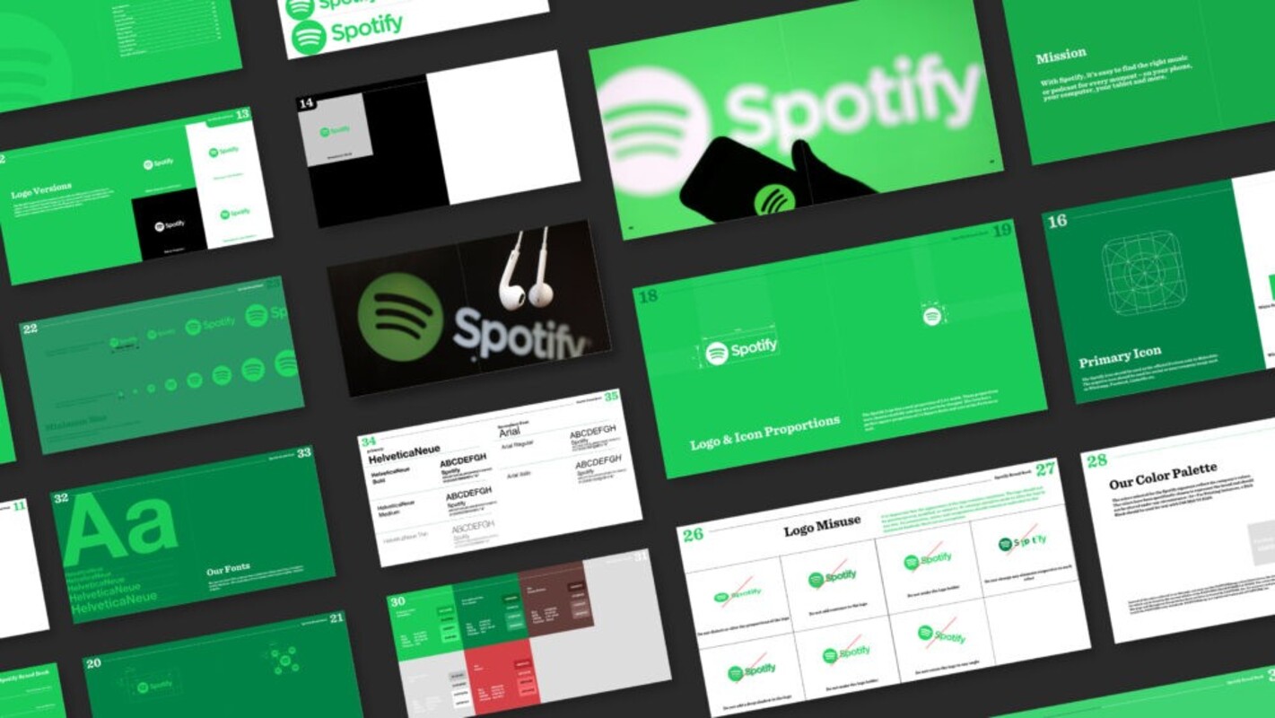 Nền tảng âm nhạc Spotify có màu sắc đặc trưng là xanh lá tươi sáng, thu hút