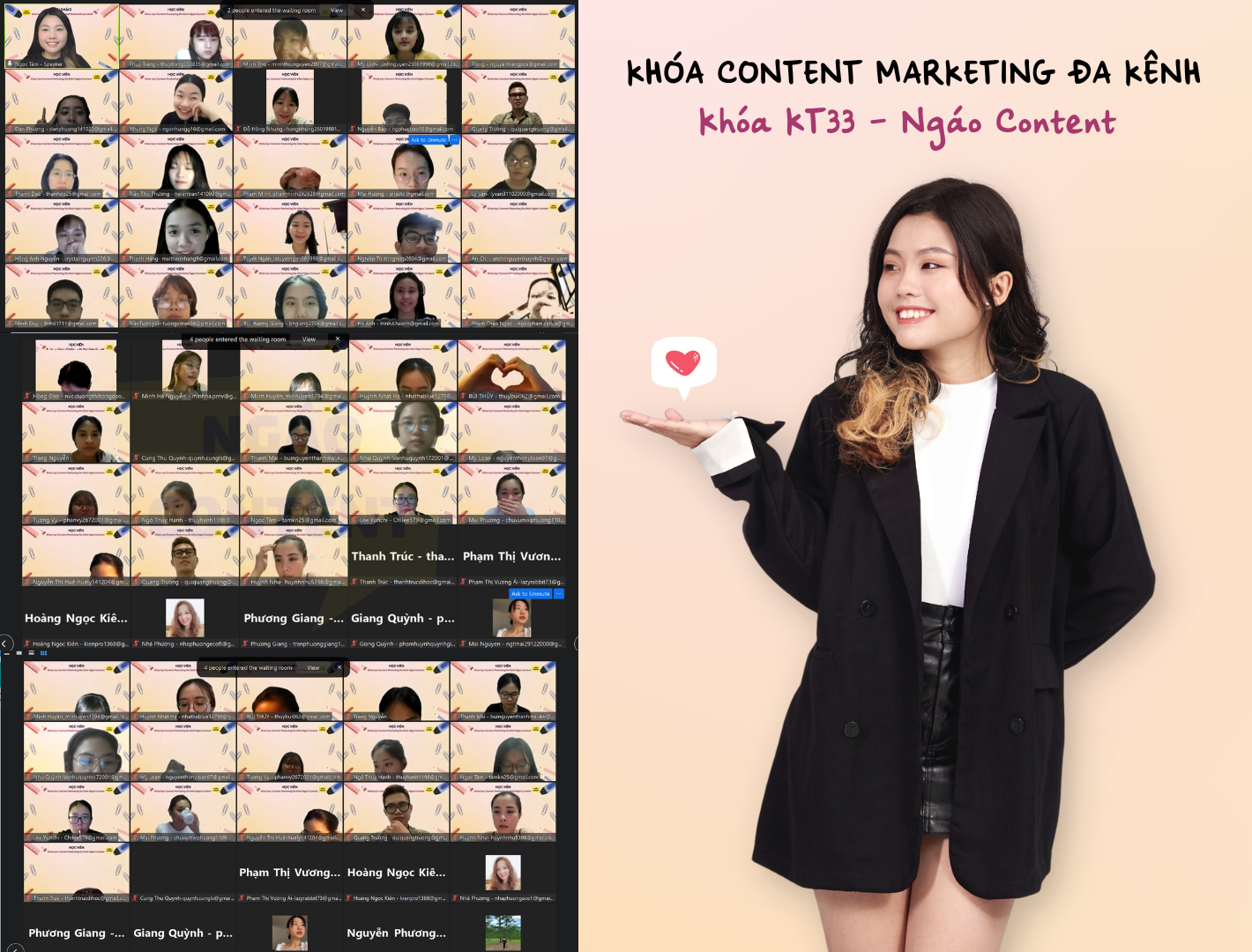 khóa content marketing qua zoom tại Ngáo Content