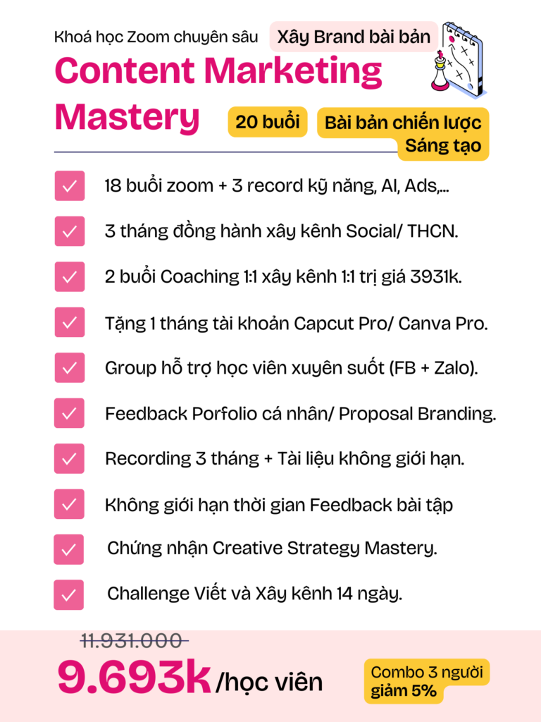 bang gia khoa hoc Content marketing mastery ngao content
